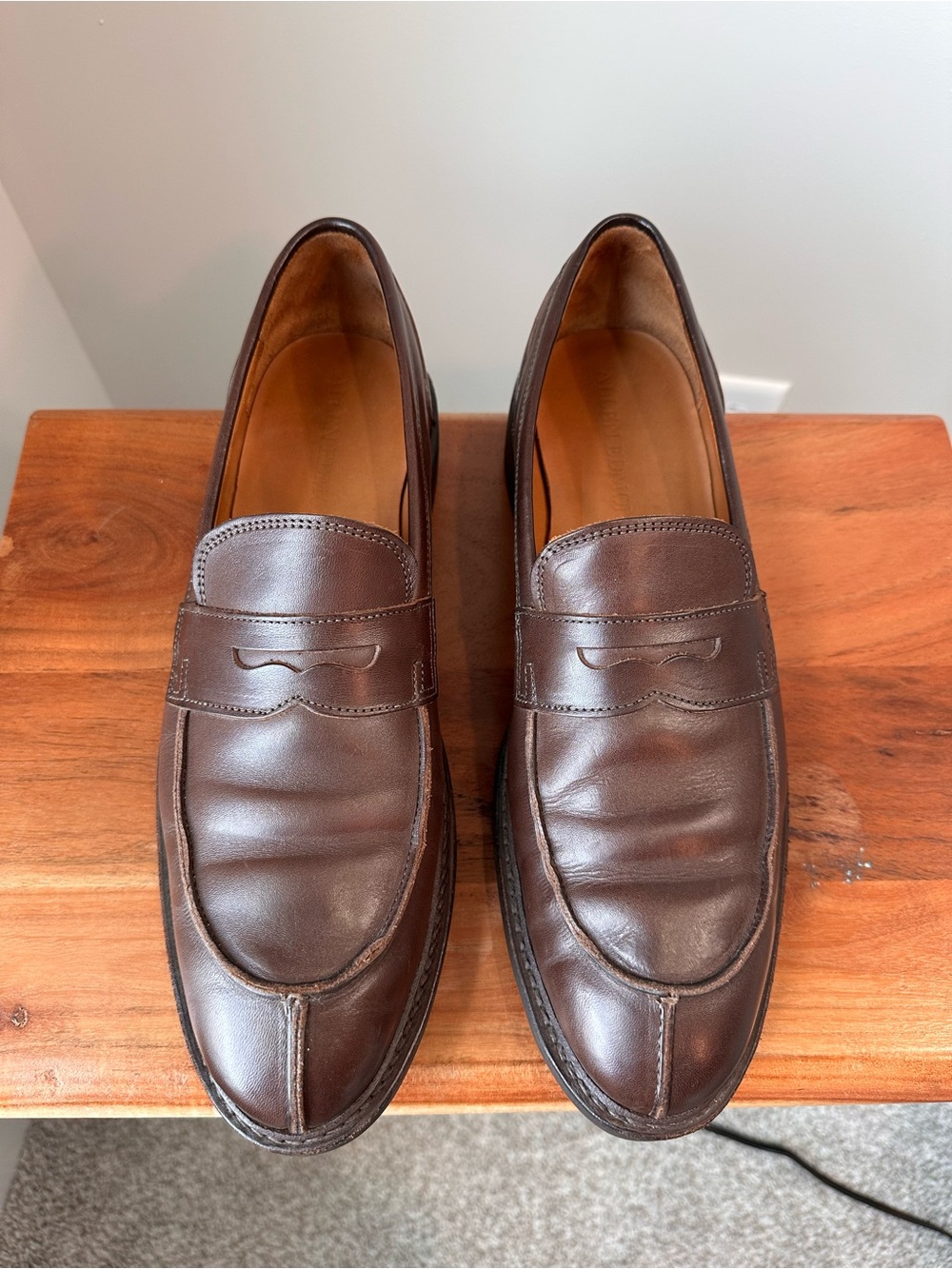 Allen Edmonds Denali Brown Leather Penny Loafers Dress Shoes Men 10.5 With Trees - Picture 3 of 10